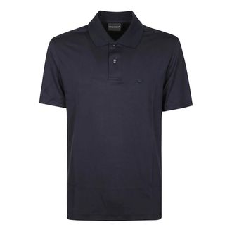 Emporio Armani Polo shirt met korte mouwen en slanke pasvorm - Heren - Polos - Blauw - S - Leer - Tops