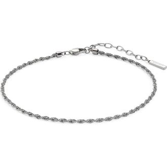 Alex and Ani Mini Rope Chain Anklet in Silver at Nordstrom