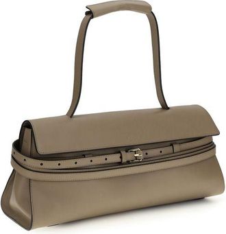 Moschino Womens Beige Calf Leather Bos Taurus Shoulder Bag