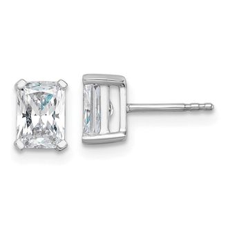 Diamond2Deal 14k White Gold Radiant 1 1/2 ct Lab Grown Diamond Stud Earrings VS Clarity, G-H Color