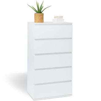 IDMarket Tomi Cassettiera A 5 Cassetti 60 Cm In Legno Bianco Settimanale