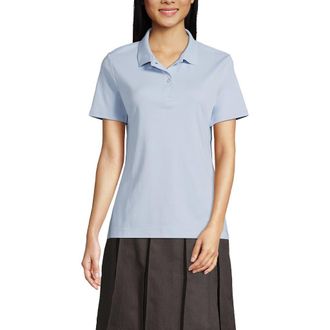 Lands End School Uniform Short Sleeve Feminine Fit Interlock Polo Shirt in Blue at Nordstrom, Size Xx-Small