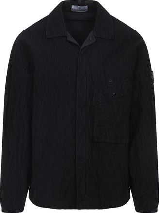 Stone Island Black Cotton Shirt-Uomo