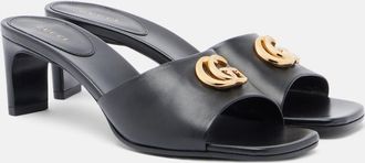 Gucci Double G leather mules