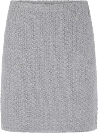 Marc Cain Gebreide minirok Knitted in Germany - Dames - Korte rokken - Grijs - M - Pailletten - Rokken