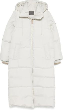 Lorena Antoniazzi Lichtgrijze Pufferjas met Capuchon - Dames - Parka Jassen - Grijs - S - Wol - Jassen