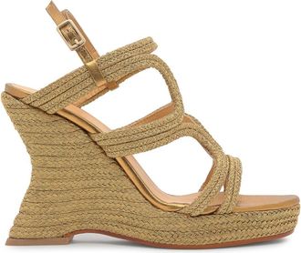 Castaner Jera Wedge Sandal - Dames - Sleehakken - Geel - 37 EU - Katoen - Schoenen