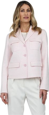 Max Mara Vichy enkelborst wollen jas - Dames - Blazers - Roze - XS - Wol - Jassen