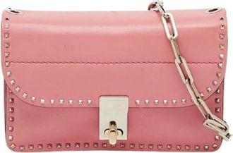 Valentino Pre-owned Rockstud Shoulder Bag - Dames - Vintage Schoudertas - Roze - ONE Size - Leer - Vintage