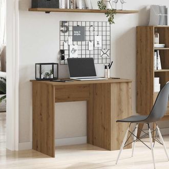 Berkfield Home Desk Artisan Oak 100x55x75 cm Engineered Wood in Brown | Size: 100 x 55 x 75 cm
