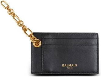 Balmain Pulse monogram jacquard card holder in Black at Nordstrom