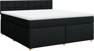 vidaXL Vidaxl - Cama Box Spring Con Colch&oacute;n Tela Negro 180x200 Cm