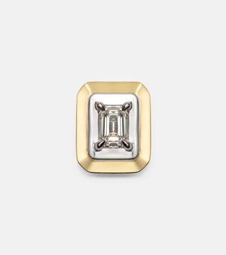 Rainbow K 9kt gold single earring with diamond