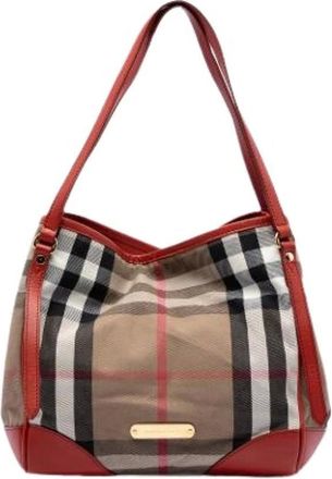 Burberry Pre-owned Shoulder Bags, female, Multicolor, Size: ONE SIZE Pre-owned Canterbury Tote Bag