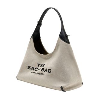 Marc Jacobs Womens Canvas Shoulder Bag Gray Cotton