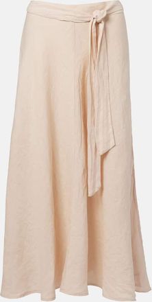 Velvet Malina linen midi skirt