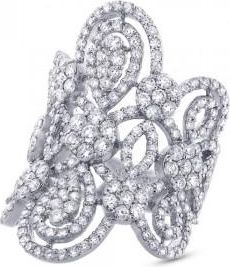 Allurez 4.43ct 18k White Gold Diamond Ladys Ring
