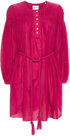 Isabel Marant Adeliani pintuck-detail dress - women - Viscose/Cotton - 34 - Pink