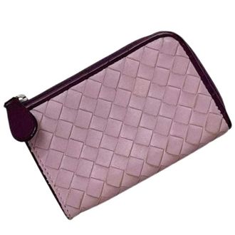 Bottega Veneta Pre-owned Coin Purse - Dames - Pre-owned - Paars - Maat: ONE Size Leer