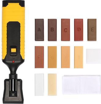 OEM Kit De Reparaci&oacute;n De Suelos Laminados, Kit De Reparaci&oacute;n De Suelos De Madera De 11 Piezas, Herramienta De Fusi&oacute;n Para Nivelaci&oacute;n, 11 Colores, Cera Dur