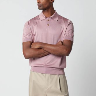 Dolce & Gabbana Pink silk polo shirt