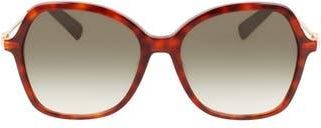 Longchamp 57mm Amazone Modified Rectangle Sunglasses in Havana at Nordstrom Rack
