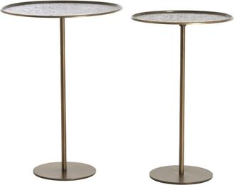 Light & Living Conjunto De Mesas Auxiliares Light & Living Lia Marr&oacute;n Oscuro Con