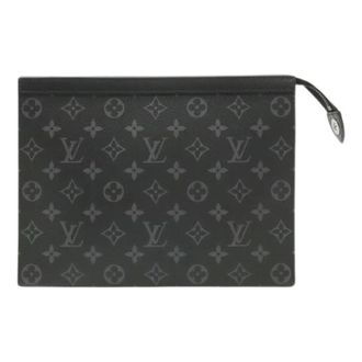 Louis Vuitton Pre-owned Clutches, female, Black, Size: ONE SIZE Pre-owned Pochette Voyage MM Monogram Eclipse Clutch Bag