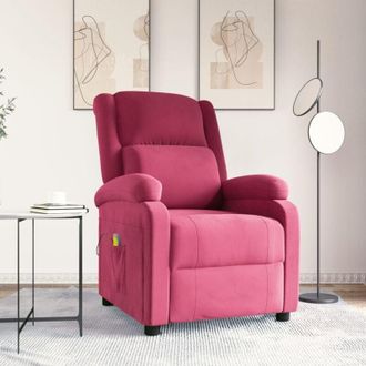 vidaXL Vidaxl - Sill&oacute;n De Masaje De Terciopelo Rojo Tinto
