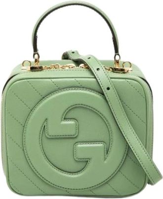 Gucci Pre-owned Mini Satchel - Dames - Vintage Mini Tas - Groen - ONE Size - Leer - Vintage