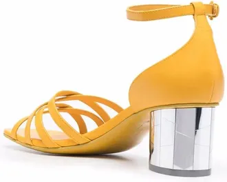 Ferragamo Mirrored-Heel Sandal - Yellow