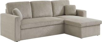 Sweeek Sofá cama esquinero reversible 3 plazas, gris beige