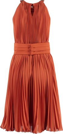 Max Mara Womens Golena Pleated Dress - Bronze - Size EU 42 (Womens)