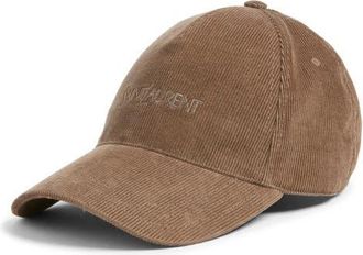 Saint Laurent Corduroy Baseball Cap in Khaki/Gold at Nordstrom, Size 59