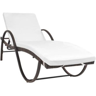 vidaXL Furniture Limited - Tumbona De Jard&iacute;n Con Coj&iacute;n Rat&aacute;n Sint&eacute;tico