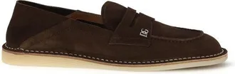 Dolce & Gabbana Brown Calf Leather Bos Taurus Slip-On Mens Loafers