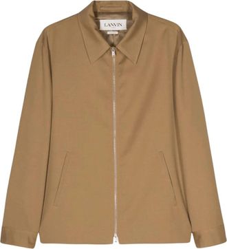 Lanvin Bruine wollen tailored blouson - Heren - Zomerjassen - Bruin - 2XL - Wol - Jassen