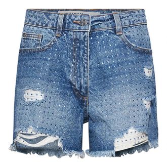 Silvian Heach Frayed Denim Shorts - Dames - Denim shorts - Blauw - W32 - Denim - Korte Broeken
