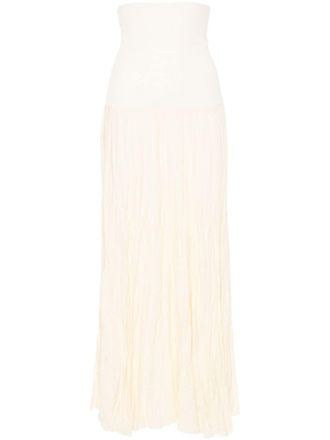 Johanna Ortiz Light Sound crinkled midi skirt - Neutrals