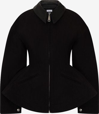 Alexander McQueen Jacke mit Schoss aus Segeltuch und Leder