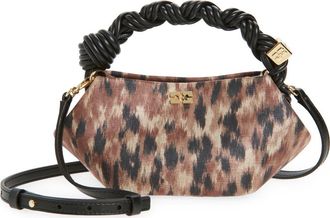 Ganni Mini Bou Taffeta Top Handle Bag in Burro at Nordstrom