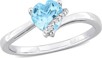 Delmar Blue Topaz & Diamond Heart Ring - 0.009ct. at Nordstrom Rack