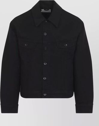 STUDIO NICHOLSON cotton cropped single breasted coat