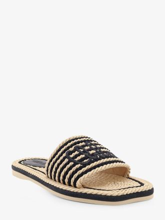 Chlo&eacute; Womens Sandals Sand Rope Black Cotton