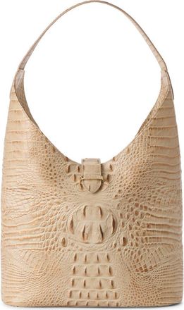 Brahmin Gwynne Croc Embossed Leather Shoulder Bag in Sandstorm at Nordstrom