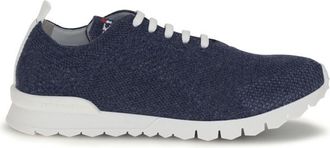 Kiton Blue Stretch Knit Sneakers
