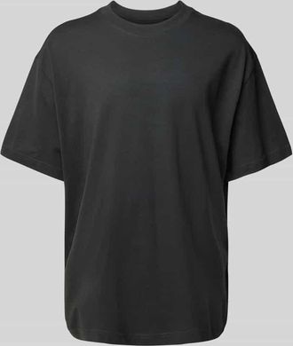 Weekday Oversized T-Shirt mit geripptem Rundhalsausschnitt in Anthrazit, Gr&ouml;&szlig;e XS