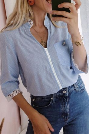 Azura Exchange Kantafwerking Stipjes Blouse