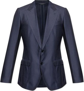 Dolce & Gabbana Blazer met zakken - Heren - Blazers - Blauw - 2XL - Katoen - Jassen
