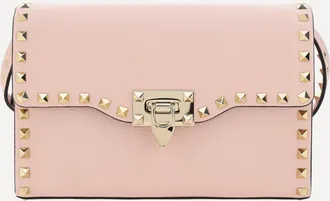 Valentino Garavani Borsa a Tracolla Rockstud mini in vitello granato Woman UNI